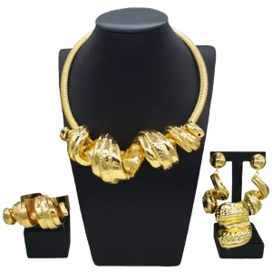 Zhuerrui Italiano Gold Designs Women Jewellery Set Party Fine Costume Jewelry Set Luxury Big Necklace Jewellery Sets HK012622