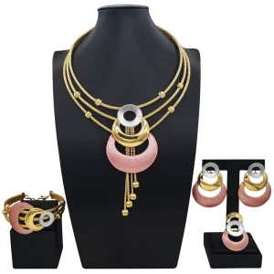 Zhuerrui Italiano Gold Designs Women Jewellery Set Party Fine Costume Jewelry Set Luxury Big Necklace Jewellery Sets X0000230