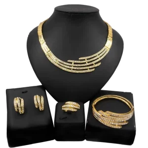 Zhuerrui Mother’s Day Gift High Quality 18K Gold Plated MOM Jewelry Set Latest Italian Costume Simple Bridal Jewelry Sets HA0011