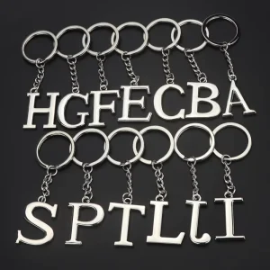 Zinc Alloy Alphabet Keychain with Creative Animal Pendant Bag Charms