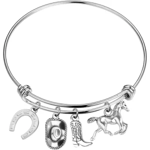 Zinc Alloy Map Design Trendy Children’s Adjustable Stacking Expandable Charm Bracelet