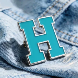 Zinc Alloy Silver Gold Plated Soft Hard Enamel Pin Letter Alphabet Brooch With Magnetic Clasp for Suit Coat Men Women