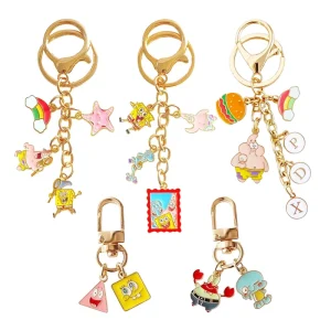 Zinc Alloy Vintage Cartoon Custom Logo UV Printing Soft Enamel Promotional Gift 3D Metal Charm Durable Souvenir Fashion Key Ring