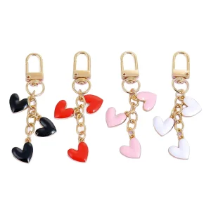 Zinc Alloy Vintage Fashion Heart Pendant Keychain Cute Girly Peach Charm Backpack Decor Gift Ornament