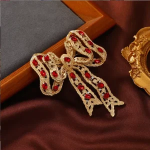 Zircon Bow Brooches Rhinestone Women Baroque Trendy Butterfly Tulip Pins Dress Sweater Clothes Accessories Wedding Gifts