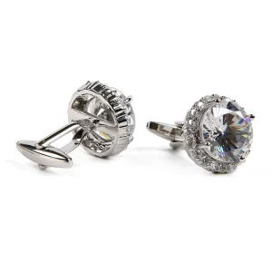 Zircon Crystal Diamond Elegant Cufflinks Custom Men’s Suit Shirt Fashion Accessory Wedding Tuxedo Trendy Jewelry Gift