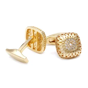 Zircon Crystal Premium Elegant Cufflinks Custom Men’s Suit Shirt Accessory Wedding Tuxedo Jewelry Gift