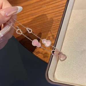 Zircon Hollow out Shell Gourd Pendant Bracelet Lightweight Luxury High end Bangle Sweet Fashionable Versatile Womens Jewelry
