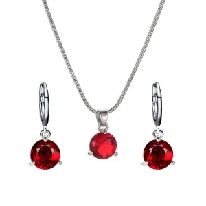 Zircon Necklace, Earrings and Ring Combination Set for Bridal Banquets and Anniversaries