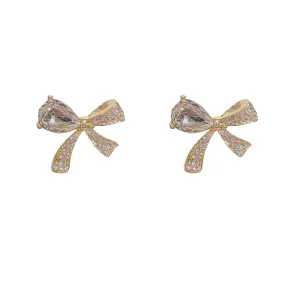 Zircon Stud Earrings for Women Trendy Alloy New Korean Niche Design Earrings and Accessories