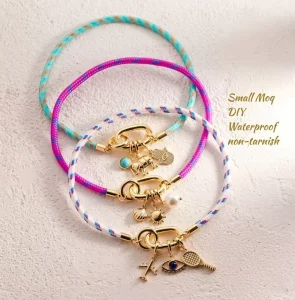 Zooying Personalized Customization Design DIY Stainless Steel Charms Summer Beach Rope Waterproof Bracelet Anklet for Women