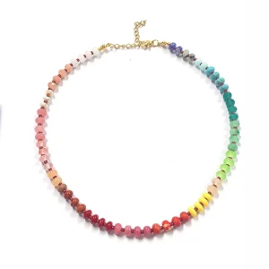 Zooying Vintage Charm Natural Stone Necklace Oval Stone Pendant Choker Man Women Necklace Healing Necklace