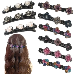 Zunwei Women Fashion Rhinestone Triangle Multi Colors Hairpins Side Clip Girls Head Clips Barrette Hair Accessories