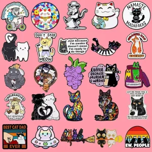 cute cat Brooch Classics Logo Badge Denim Jacket Backpack Pin Decoration Hip hop Group Fan Gift