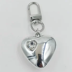 moqs new three dimensional glossy acrylic diamond encrusted heart shaped pendant door buckle keychain and bag charm