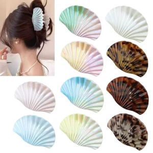 scallop claw clips holiday style hair clips summer ocean themed large hair claws shark clip hair accessories