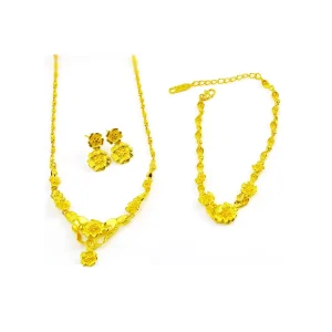 xuping Costume Jewelry Fashion 24k Gold Plated Wedding Bridal Jewelry Set
